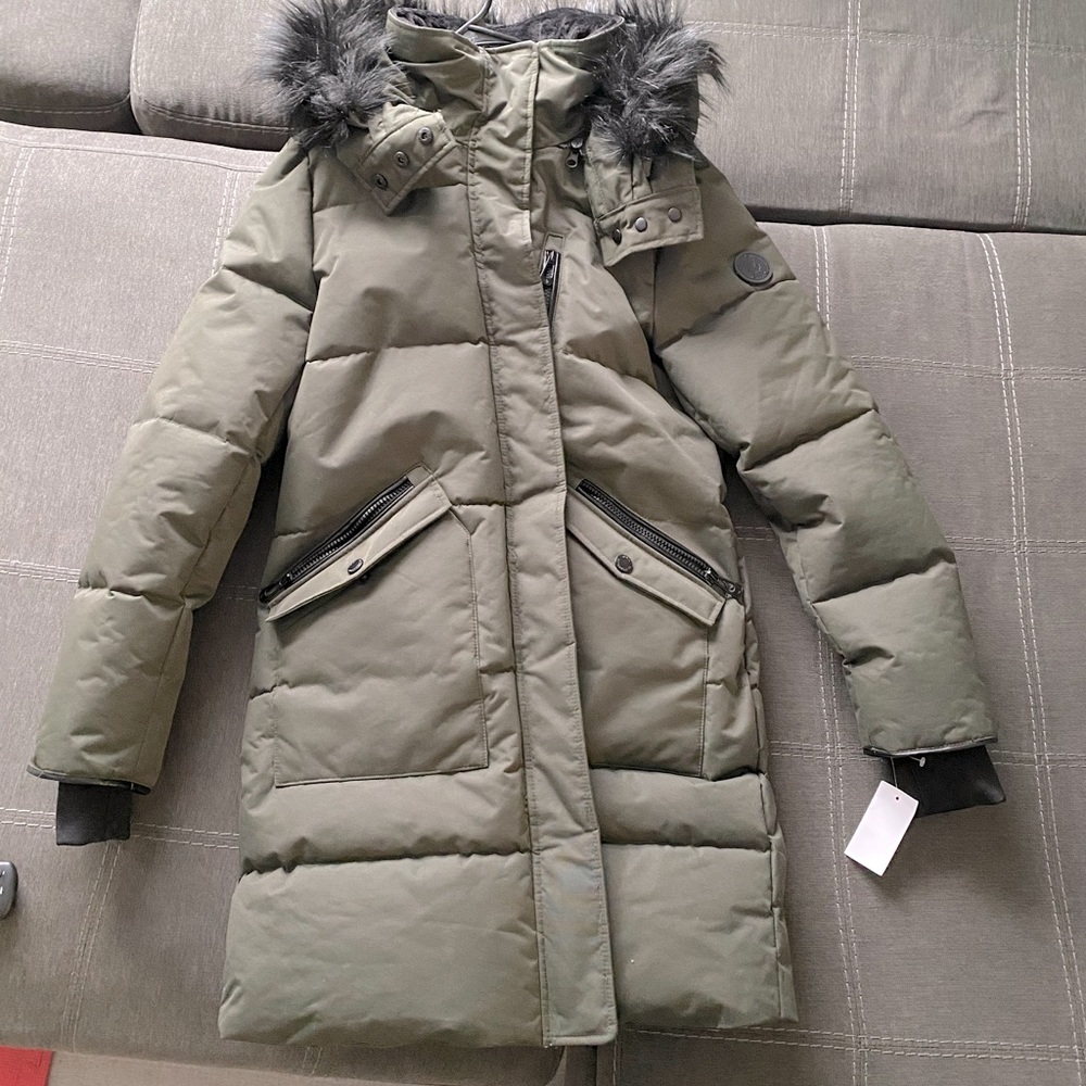 Women’s Faux Fur Trim Parka Coat